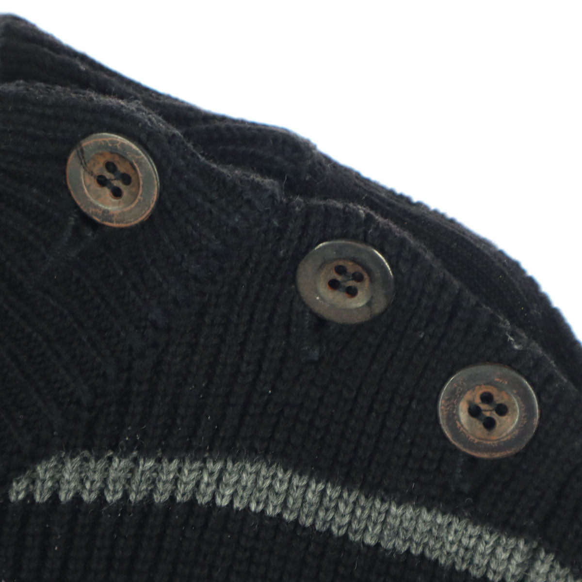 MICHAEL TAPIA マイケルタピア フランス製 ウールブレンド ボーダー柄 長袖 ニット M ブラック セーター メンズ