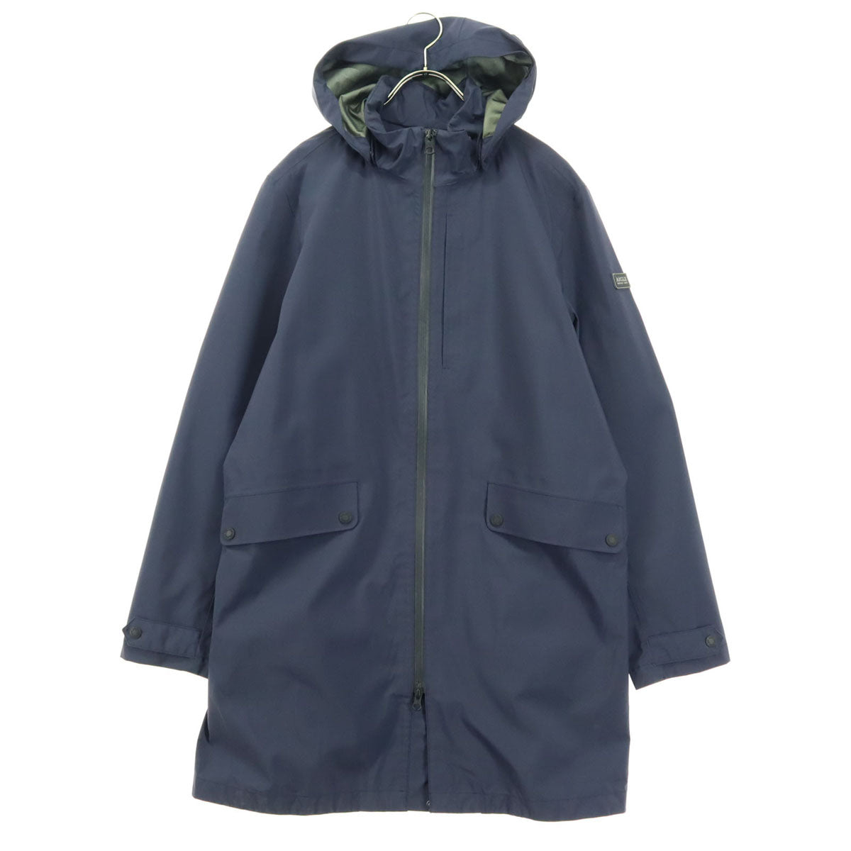 美品 AIGLE エーグル GORE-TEX 長袖 ロングフーデッド コート L ネイビー ゴアテックス 86220 メンズ