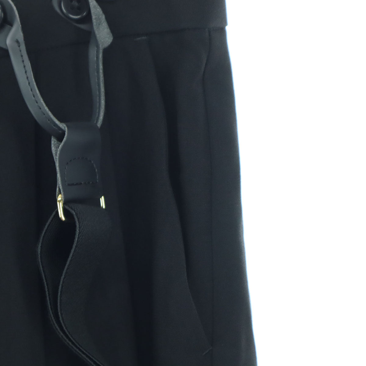 未使用 Curensology カレンソロジー 日本製 サスペンダー ロングパンツ F ブラック レディース