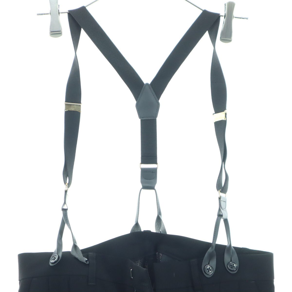 未使用 Curensology カレンソロジー 日本製 サスペンダー ロングパンツ F ブラック レディース