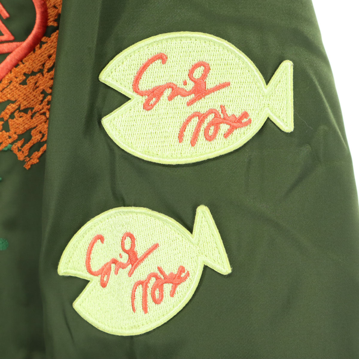 美品 Nintendo 任天堂 SALMON RUN Splatoon3 刺繍 長袖 ブルゾン L カーキ ジャケット スプラトゥーン 外袋付 メンズ