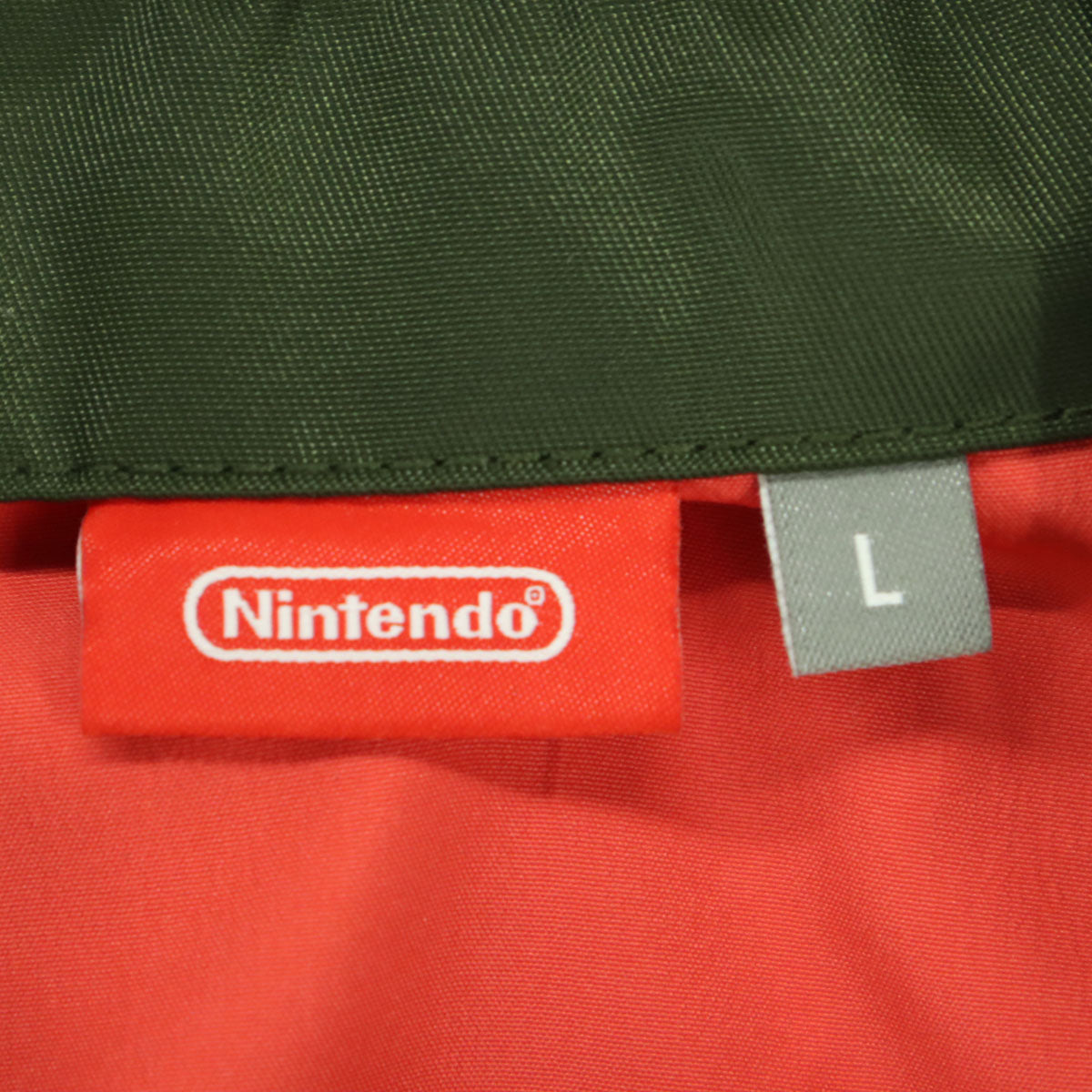 美品 Nintendo 任天堂 SALMON RUN Splatoon3 刺繍 長袖 ブルゾン L カーキ ジャケット スプラトゥーン 外袋付 メンズ