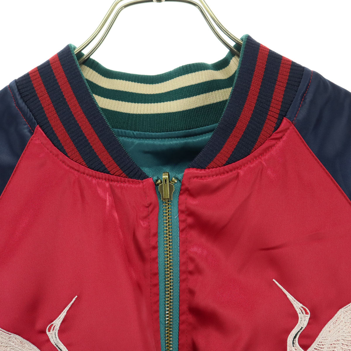 MIULIFE ミウライフ 刺繍 リバーシブル スカジャン L レッド メンズ