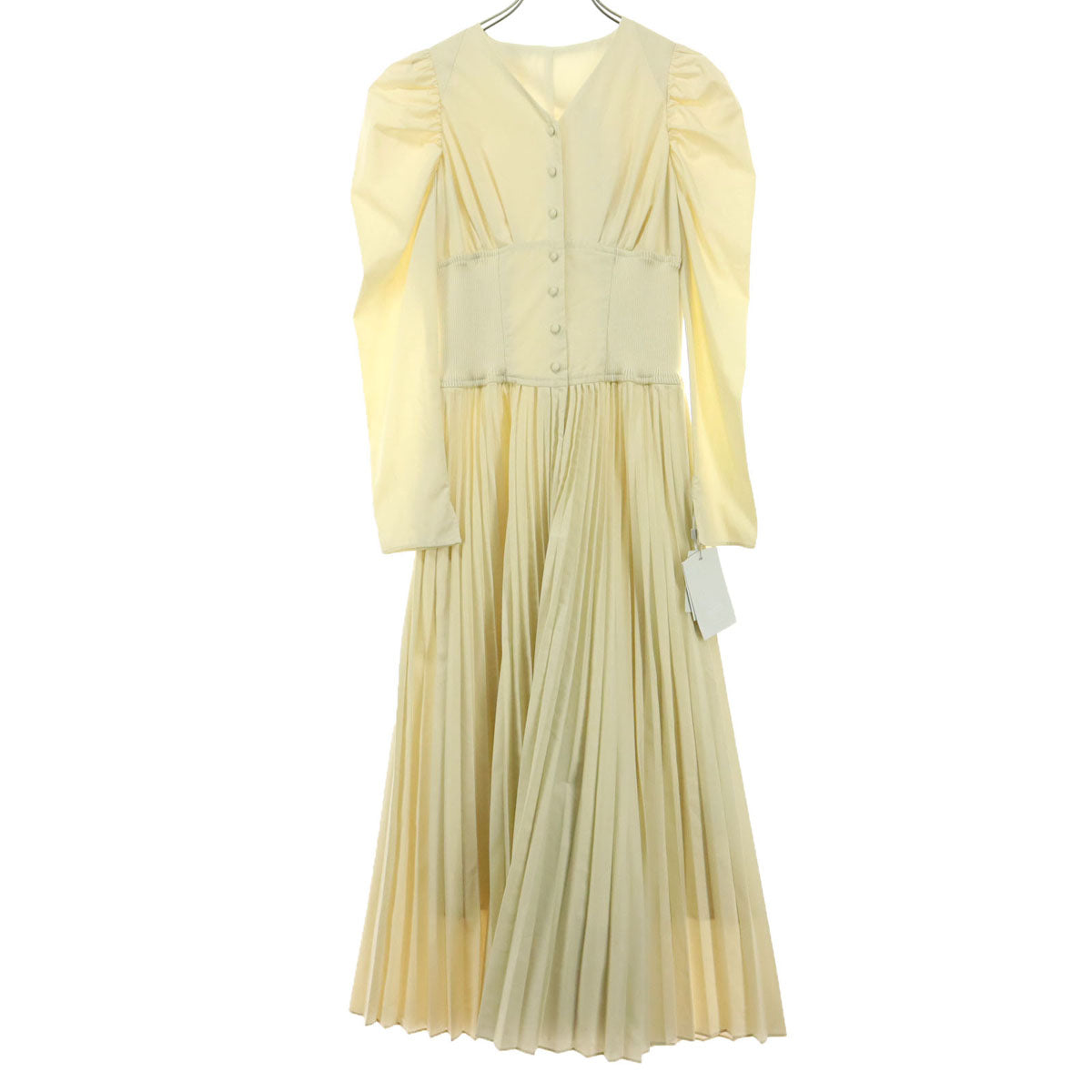 未使用 CELFORD セルフォード 長袖 ロングワンピース 36 ホワイト系 プリーツスカート レディース