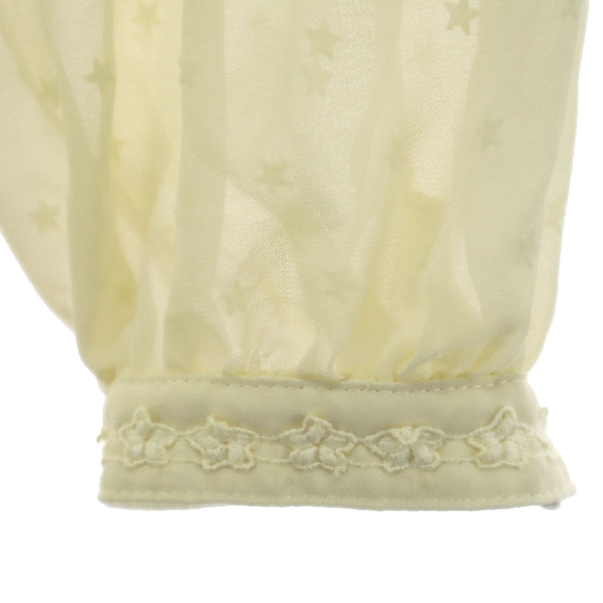 Angelic Pretty アンジェリックプリティ ほし柄 長袖 シアー 膝丈ワンピース アイボリー レース シースルー レディース