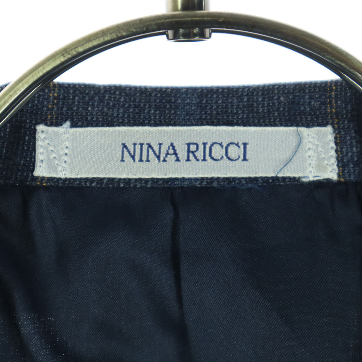 NINA RICCI ニナリッチ チェック柄 長袖 テーラードジャケット グレー メンズ