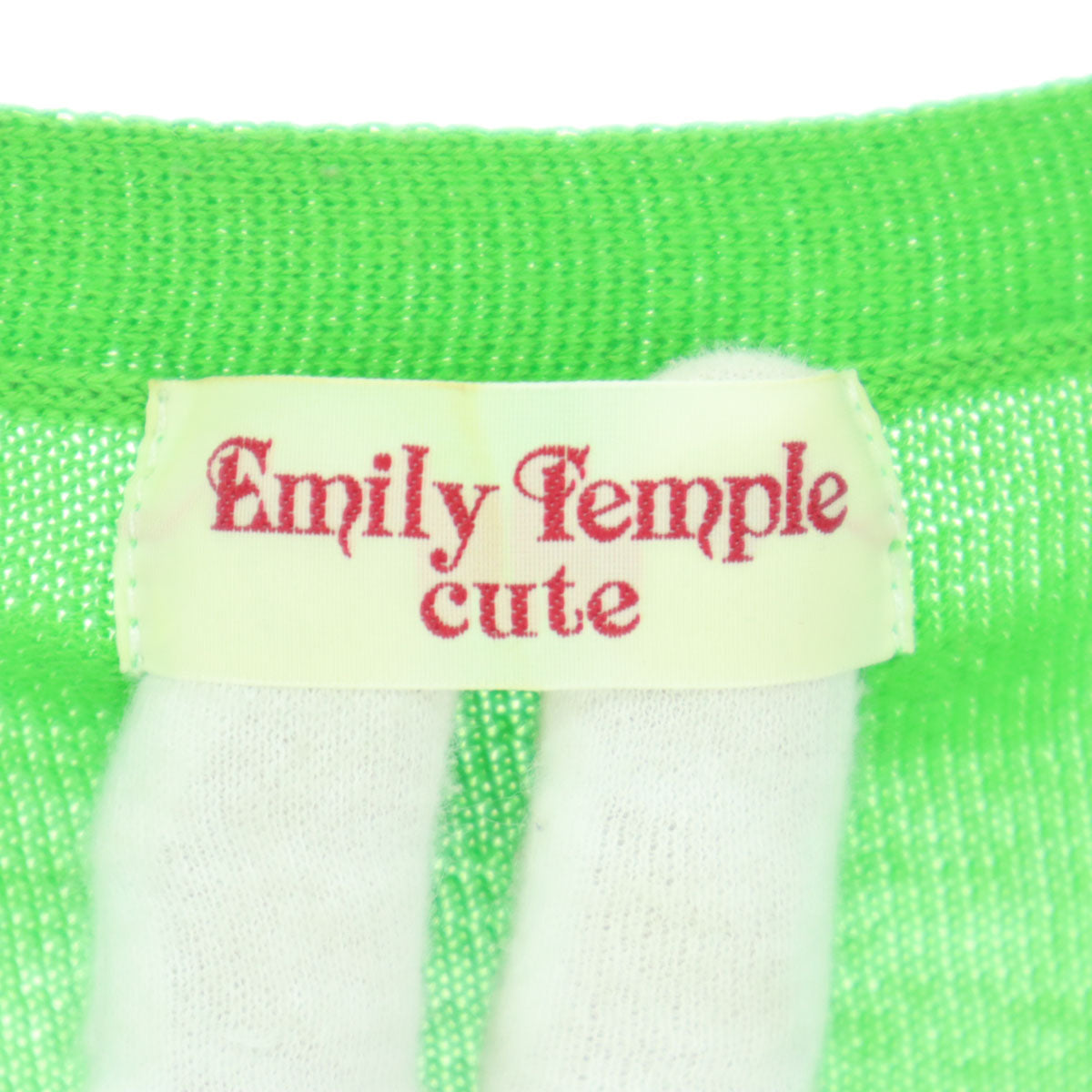 EmilyTemple cute エミリーテンプルキュート 長袖 ニットカーディガン グリーン リボン レディース
