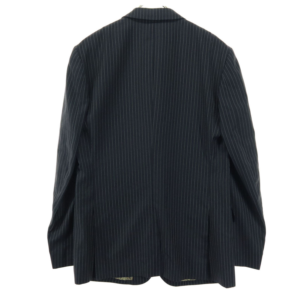 美品 PAUL SMITH COLLECTION ポールスミスコレクション 日本製 ストライプ柄 長袖 テーラードジャケット L ネイビー系 メンズ