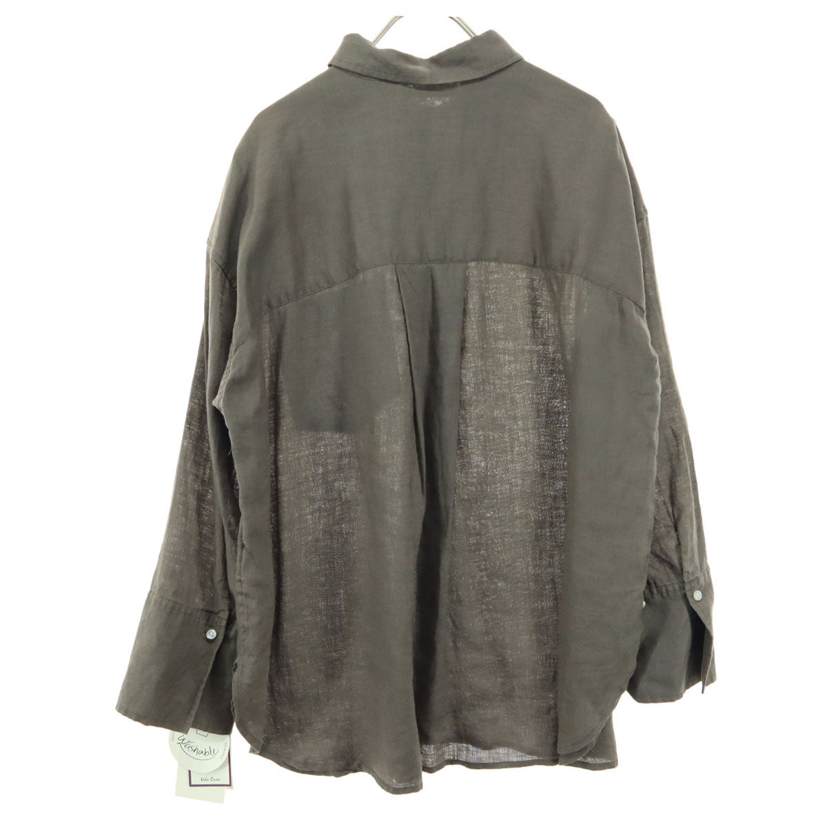 未使用 Mila Owen ミラオーウェン 長袖 リネンシャツ F ブラウン 09WFB221042 レディース