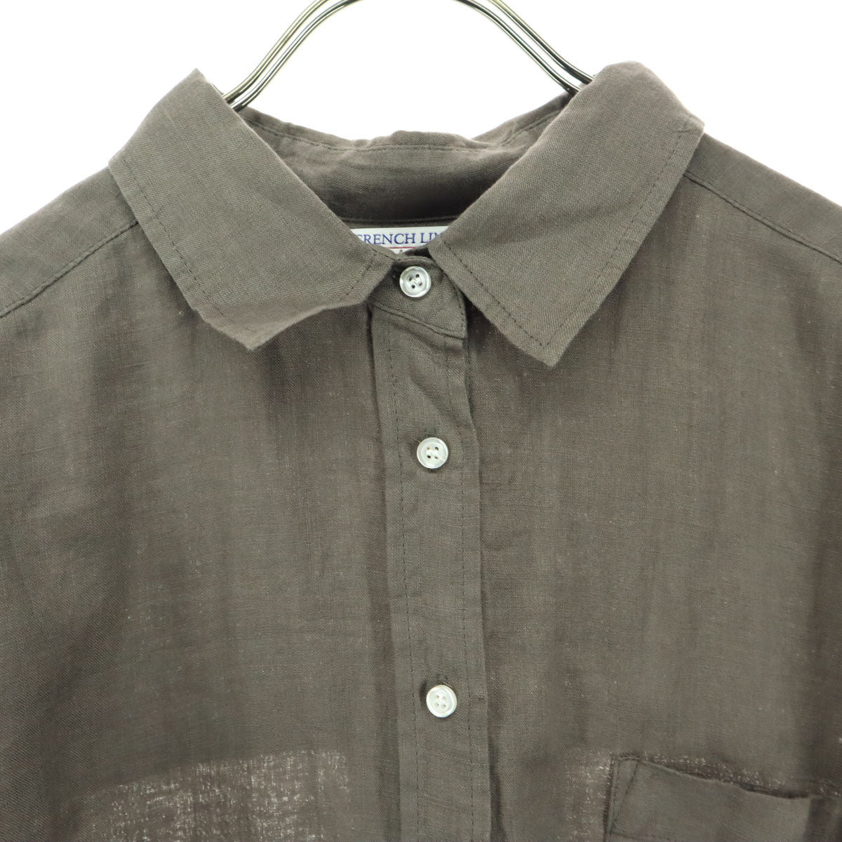 未使用 Mila Owen ミラオーウェン 長袖 リネンシャツ F ブラウン 09WFB221042 レディース