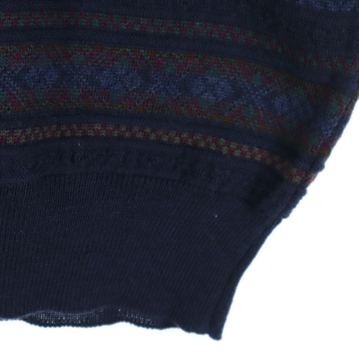 ARBERTO DANTI アルベルトダンティ オールド イタリア製 総柄 ボーダー柄 長袖 セーター ネイビー系 ニット メンズ