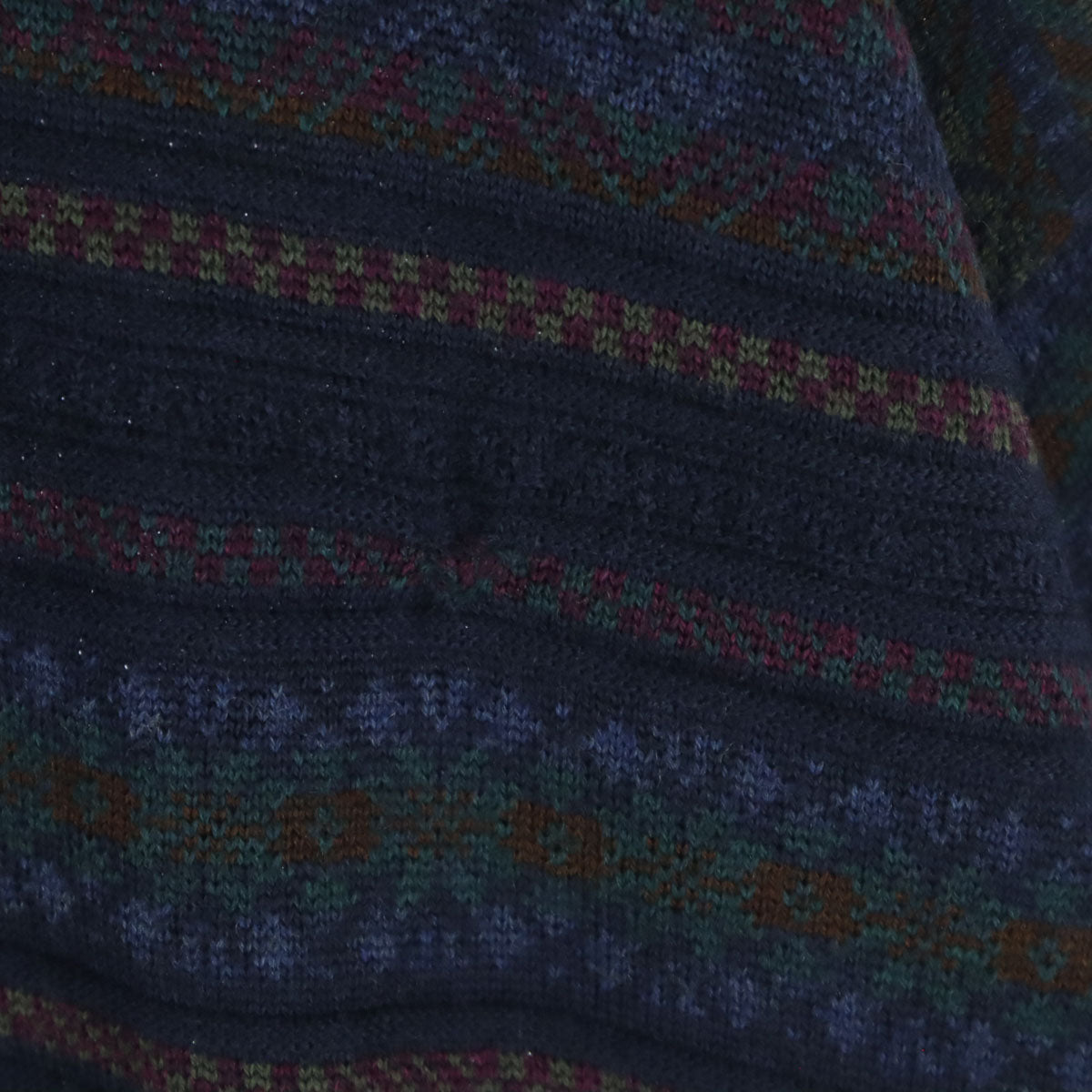 ARBERTO DANTI アルベルトダンティ オールド イタリア製 総柄 ボーダー柄 長袖 セーター ネイビー系 ニット メンズ