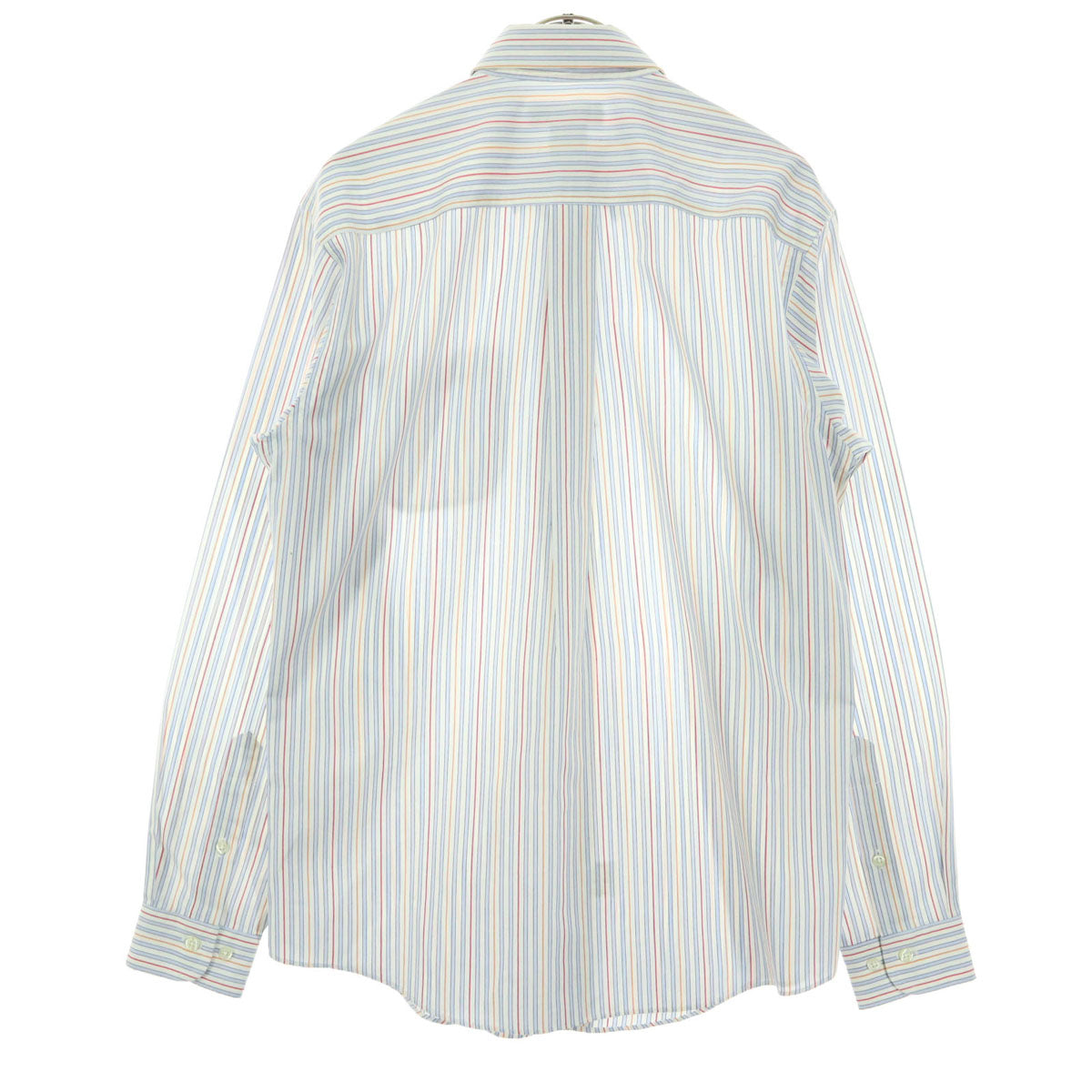 未使用 Brooks Brothers ブルックスブラザーズ ストライプ柄 長袖 コットンシャツ L ブルー系 胸ポケット メンズ