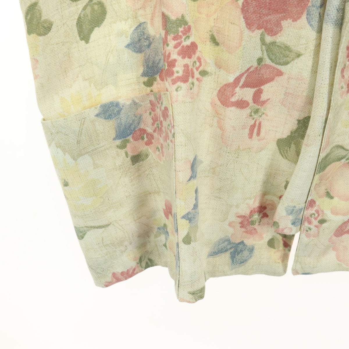 Joanna ジョアンナ 80s 90s オールド USA製 花柄 長袖 テーラードジャケット 20w ベージュ系 レディース