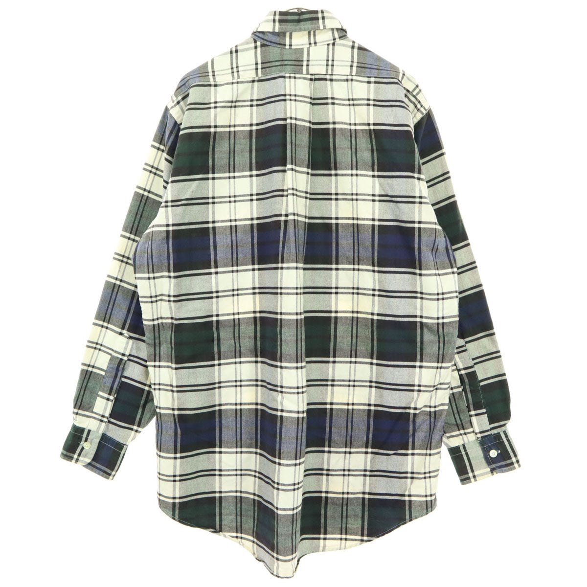 Brooks Brothers ブルックスブラザーズ USA製 チェック柄 長袖 ボボタンダウン コットンシャツ M ホワイト メンズ