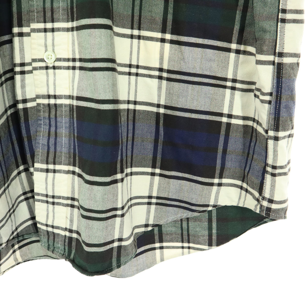 Brooks Brothers ブルックスブラザーズ USA製 チェック柄 長袖 ボボタンダウン コットンシャツ M ホワイト メンズ