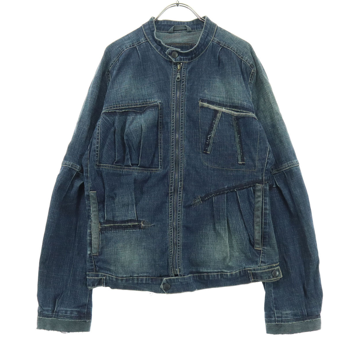MARITHE + FRANCOIS GIRBAUD マリテフランソワジルボー 長袖 デニムジャケット M ブルー ジップアップ メンズ