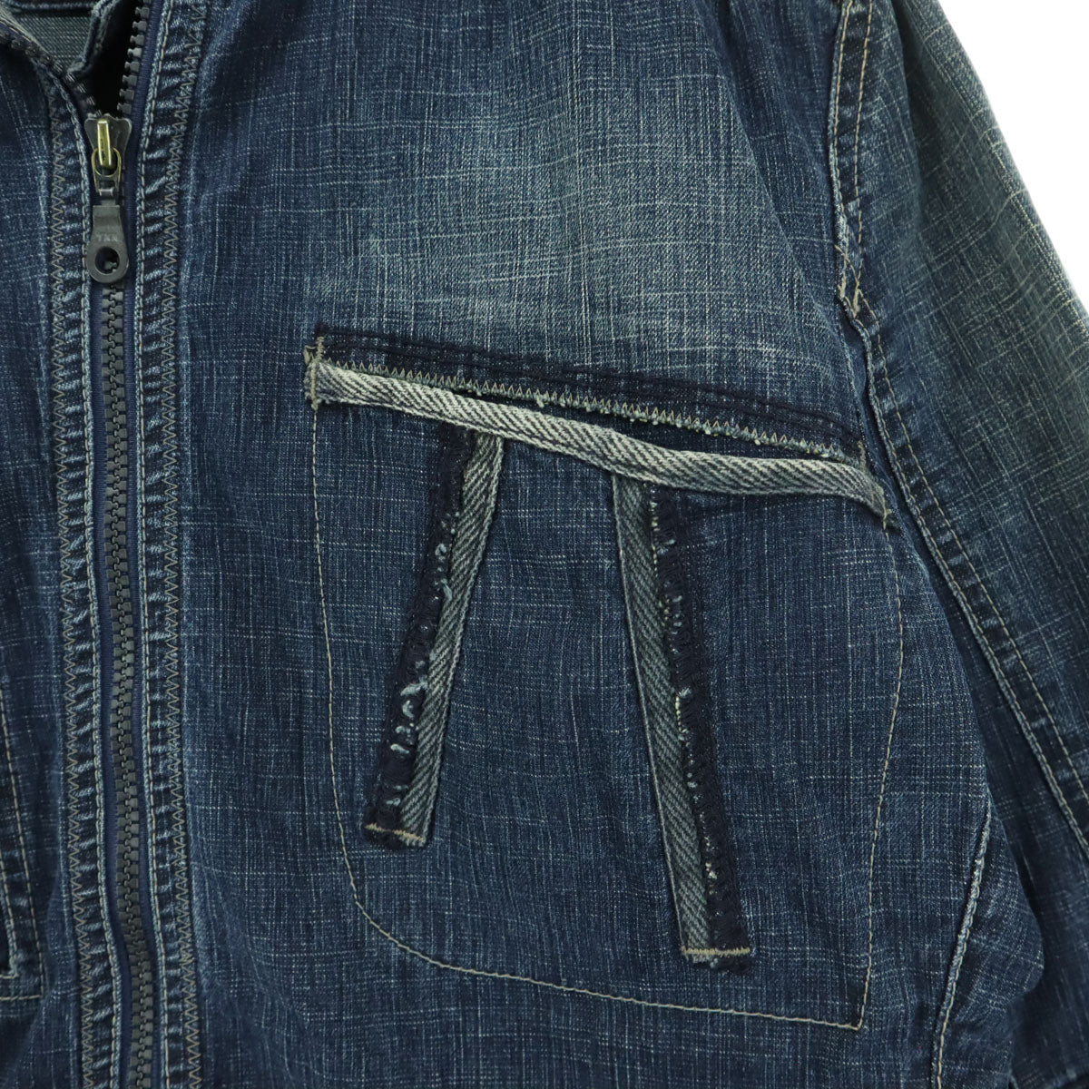 MARITHE + FRANCOIS GIRBAUD マリテフランソワジルボー 長袖 デニムジャケット M ブルー ジップアップ メンズ