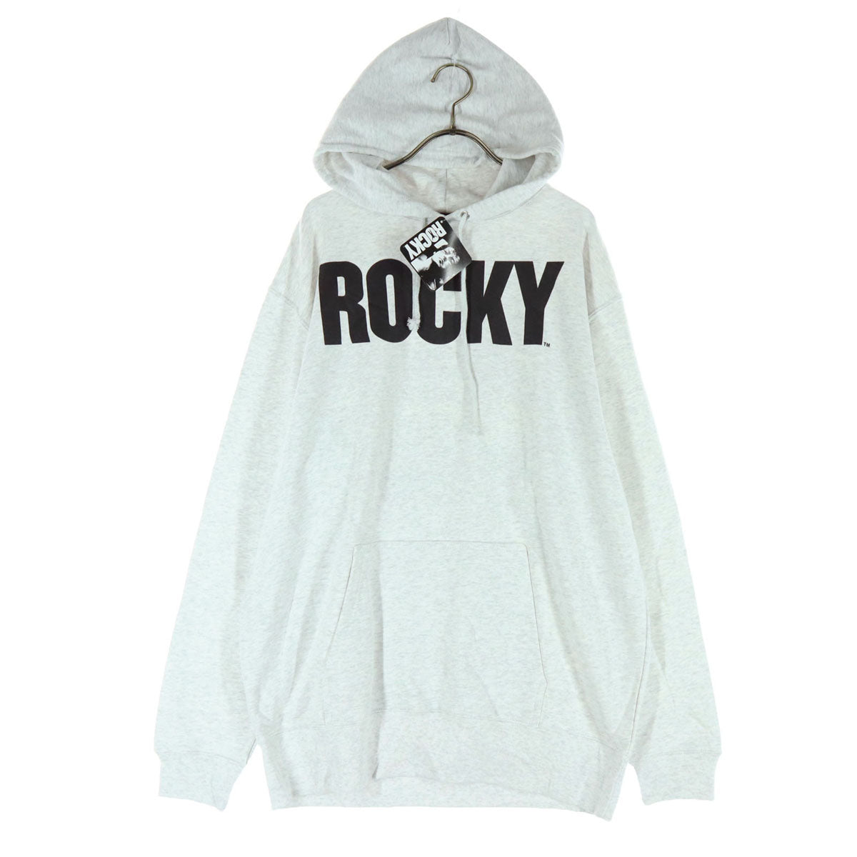 美品 HARDCORE CHOCOLATE ハードコアチョコレート ビッグプリント 長袖 パーカー XL グレー ROCKY BALBOA メンズ