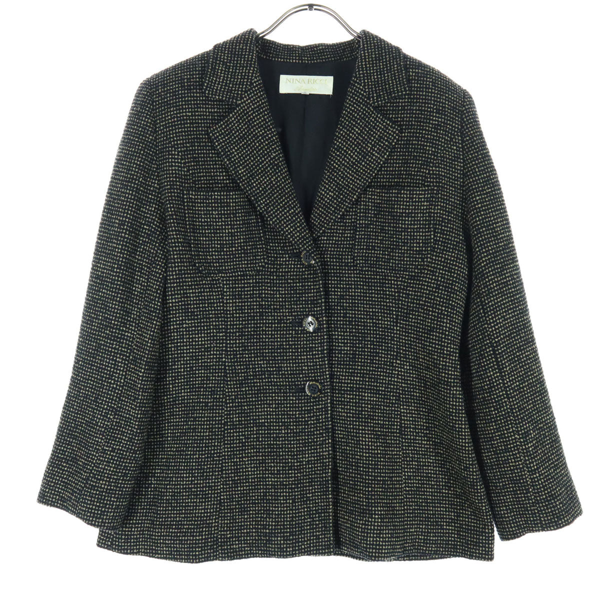 美品 NINA RICCI ニナリッチ 長袖 テーラードジャケット 11 ブラック レディース