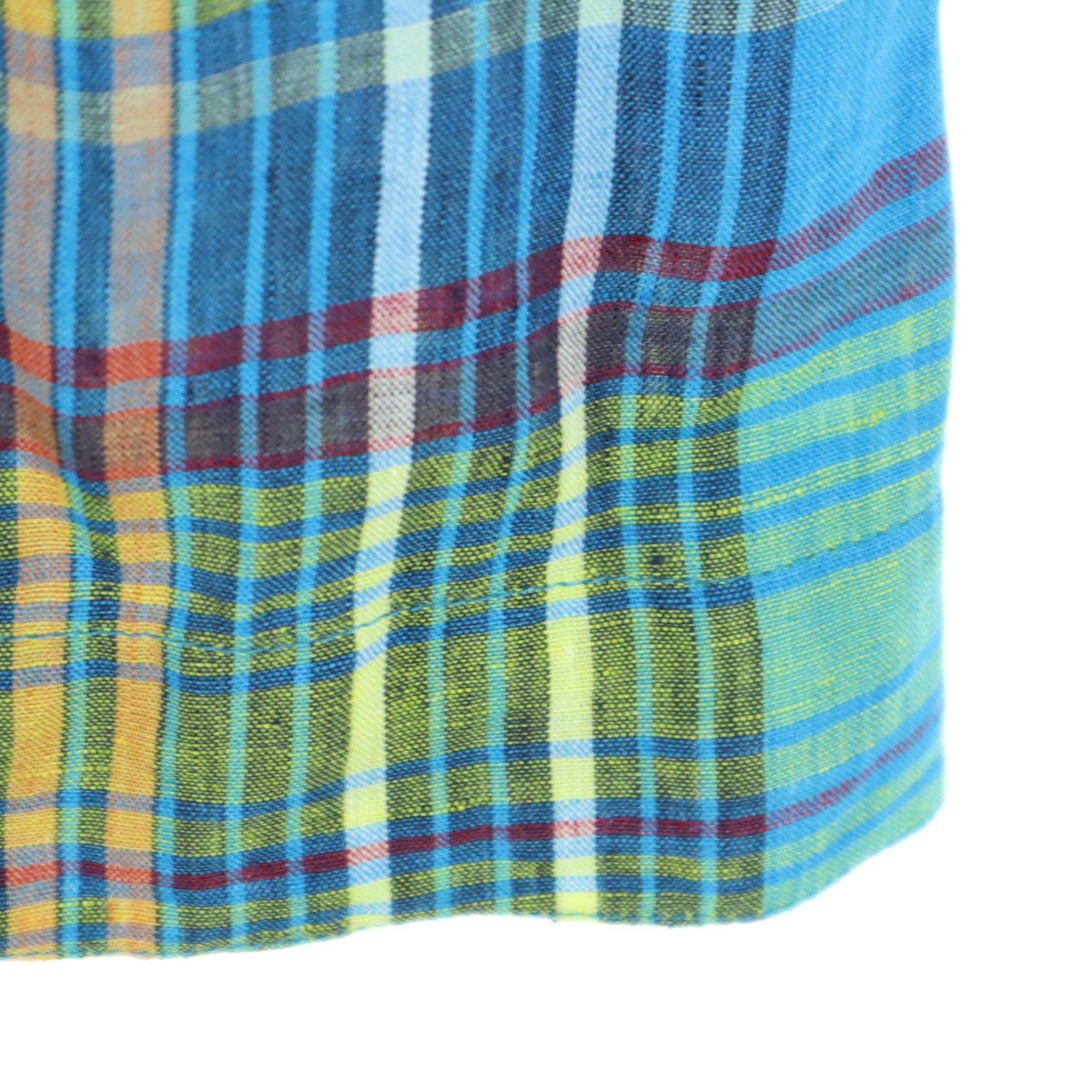 美品 ICHI Antiquites イチアンティークス 日本製 チェック柄 ロング丈 フレアスカート ブルー レディース