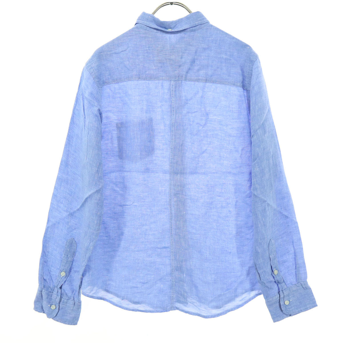美品 GITMANBROS. ギットマンブラザーズ USA 長袖 ボタンダウン リネンシャツ M ブルー系 メンズ