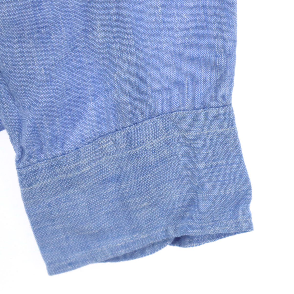 美品 GITMANBROS. ギットマンブラザーズ USA 長袖 ボタンダウン リネンシャツ M ブルー系 メンズ