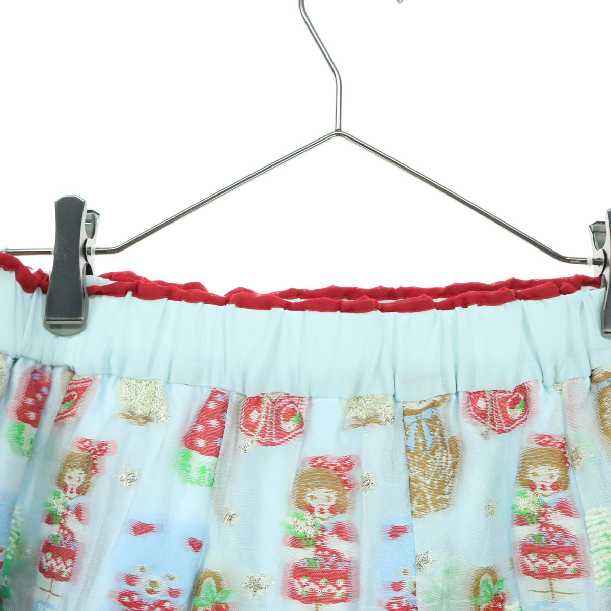 美品 yukiemon ユキエモン 日本製 総柄 ロング丈 スカート M ブルー レディース