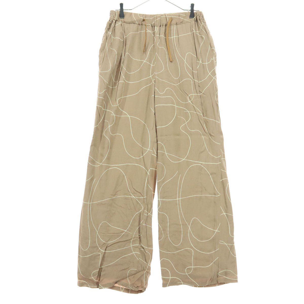 MAISON SPECIAL メゾンスペシャル 日本製 ツートンカラー アブストラクトプリント パンツ 38 ブラウン レディース