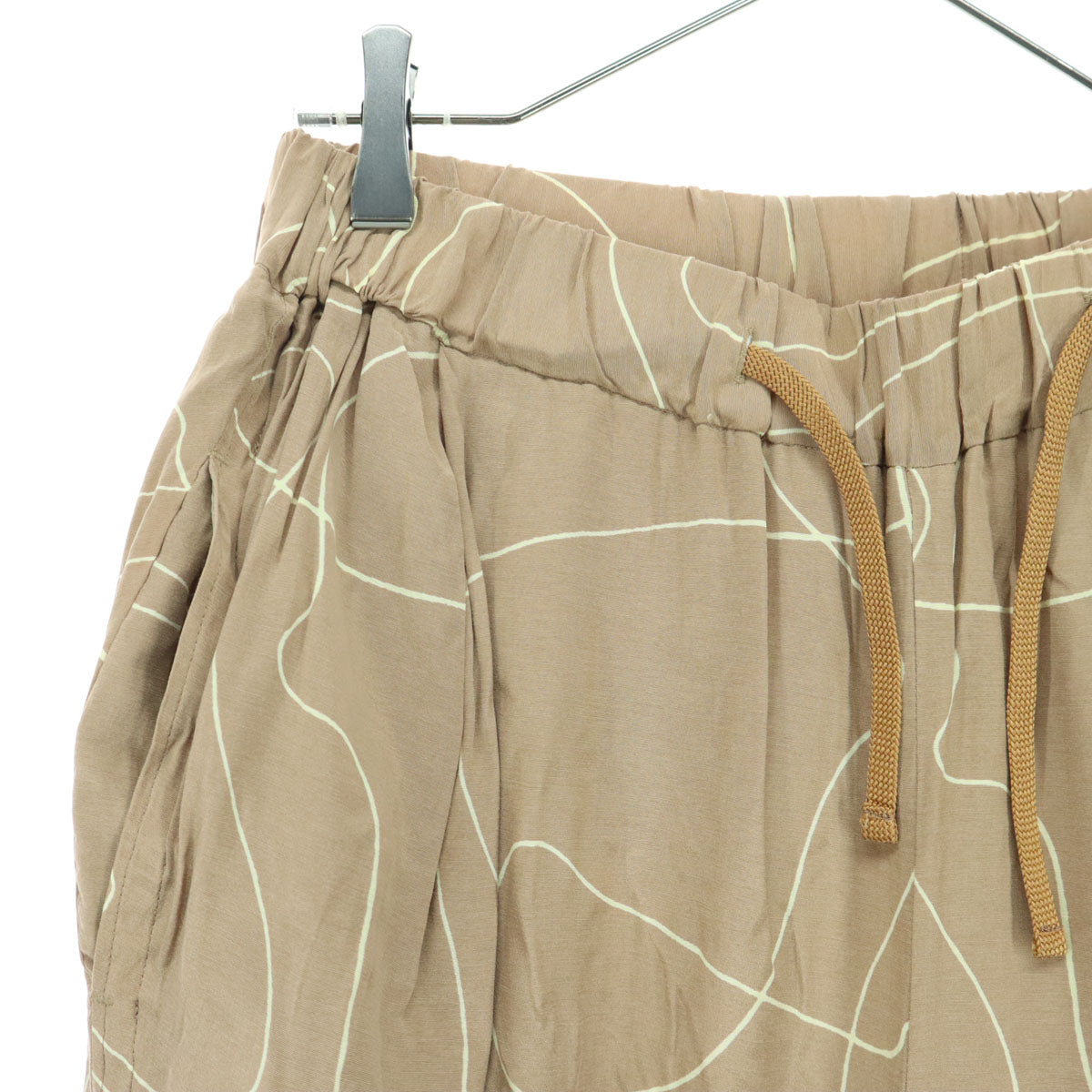 MAISON SPECIAL メゾンスペシャル 日本製 ツートンカラー アブストラクトプリント パンツ 38 ブラウン レディース