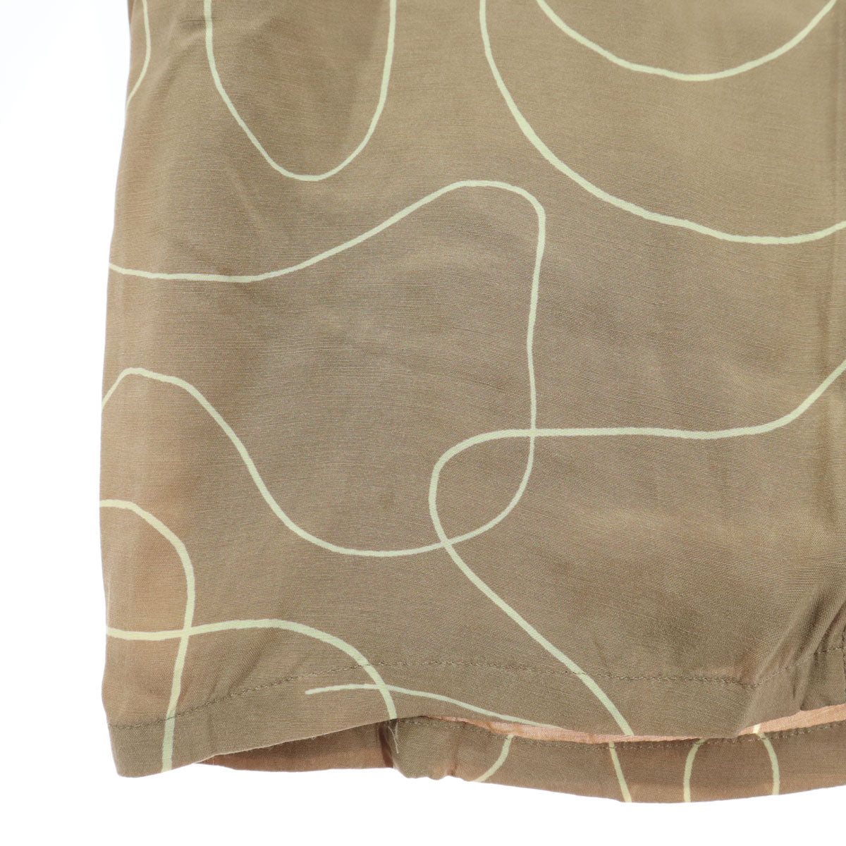 MAISON SPECIAL メゾンスペシャル 日本製 ツートンカラー アブストラクトプリント パンツ 38 ブラウン レディース