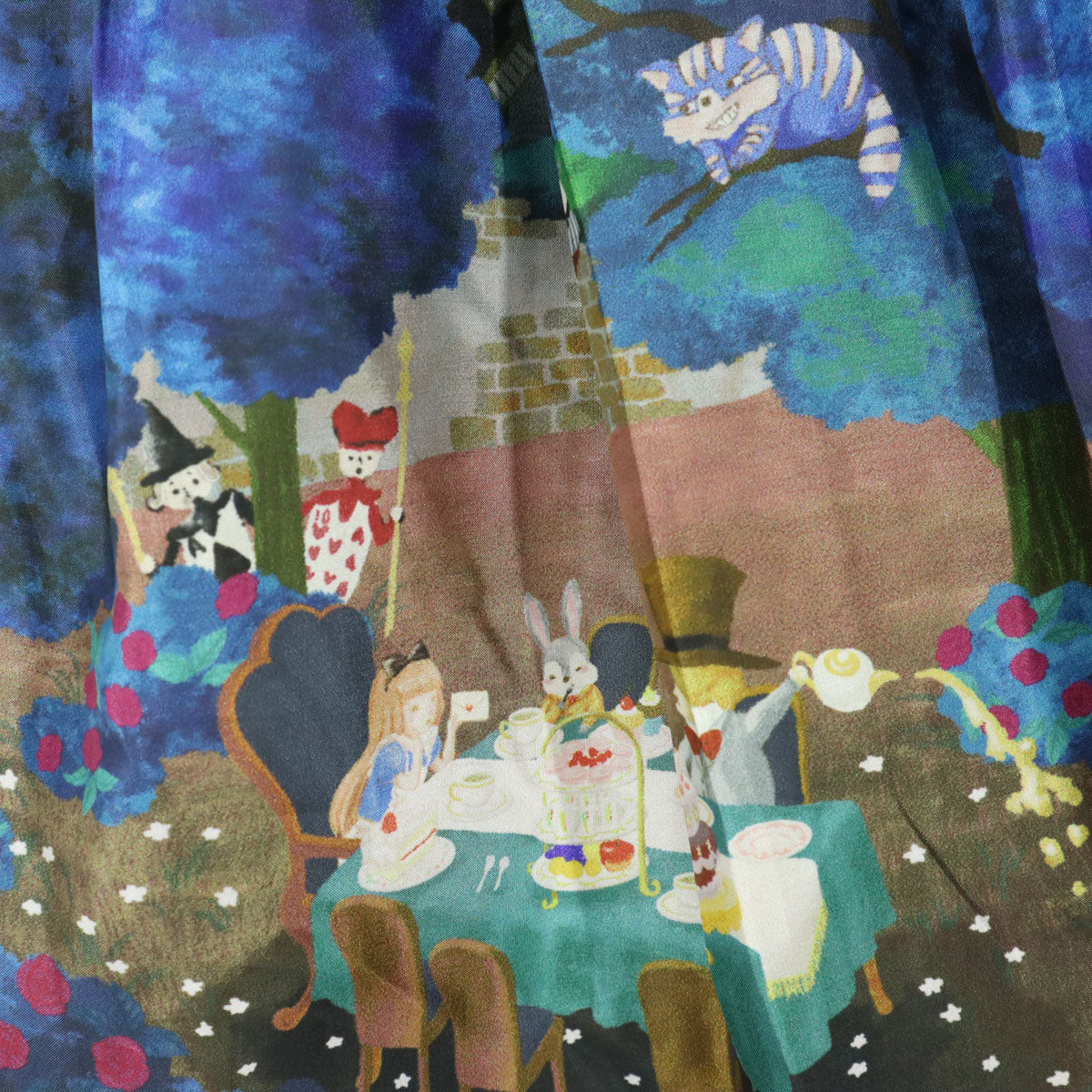 美品 Franche lippee black フランシュリッペブラック 日本製 ミニ丈 フレアスカート M ブルー系 アリス レディース