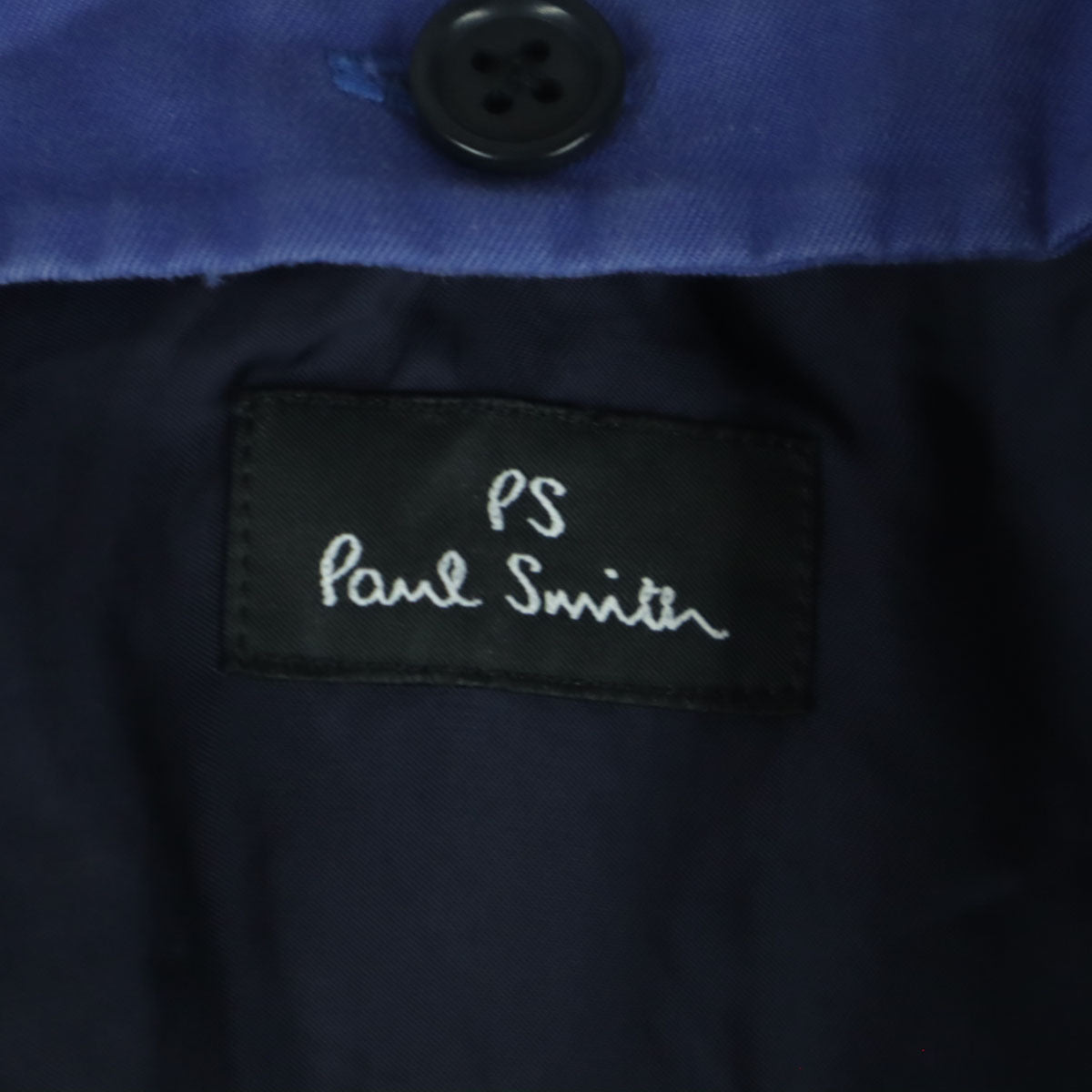 PS Paul Smith ピーエス ポールスミス 長袖 ロングコート L ブルー ライナー付属 メンズ