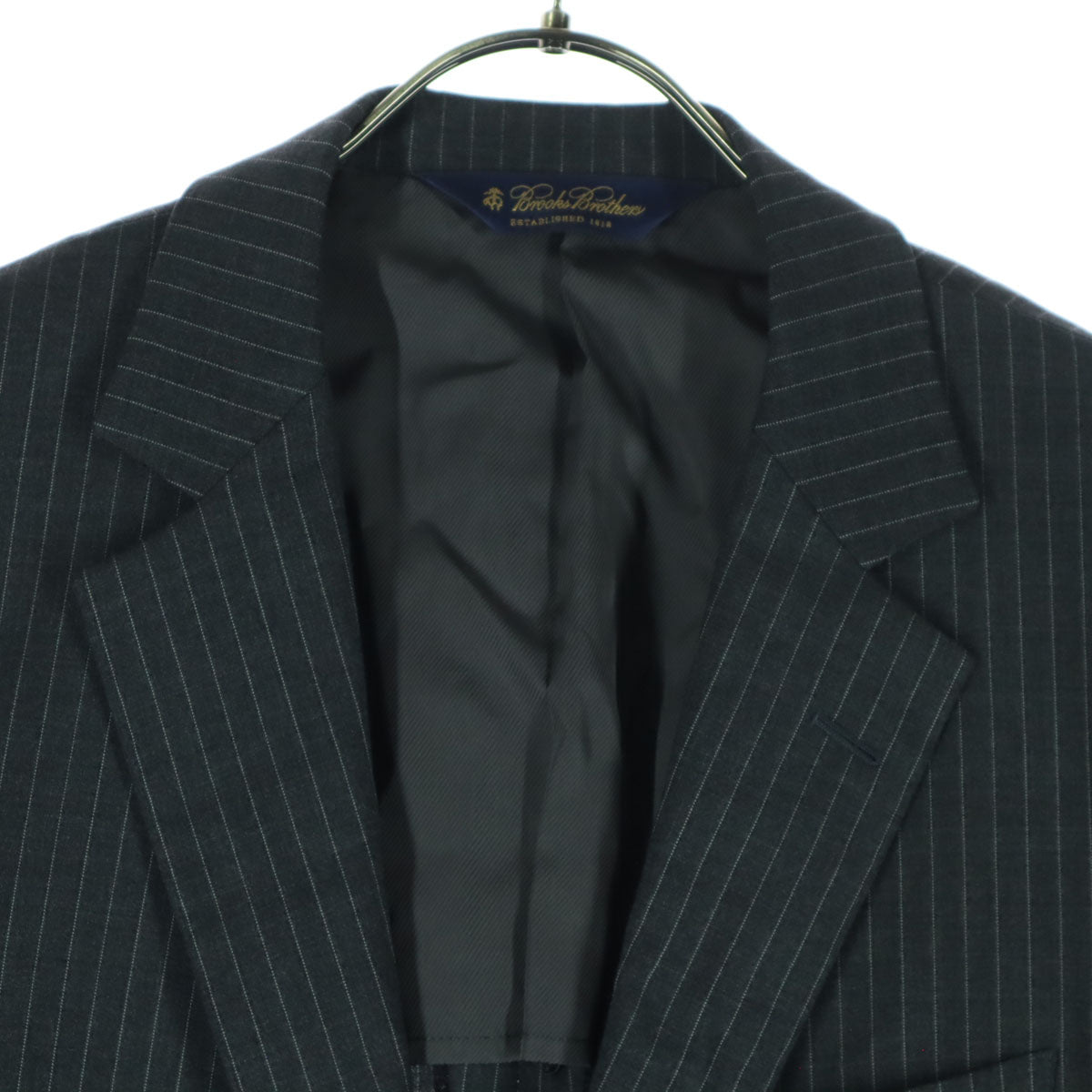 美品 Brooks Brothers ブルックスブラザーズ ストライプ柄 長袖 テーラードジャケット 39 グレー メンズ