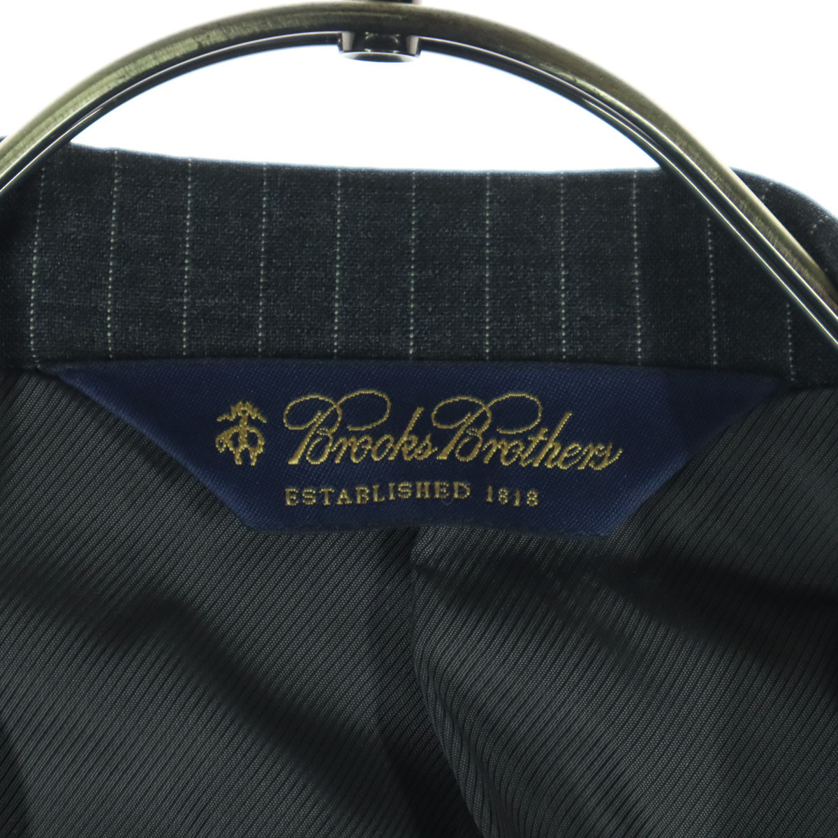 美品 Brooks Brothers ブルックスブラザーズ ストライプ柄 長袖 テーラードジャケット 39 グレー メンズ
