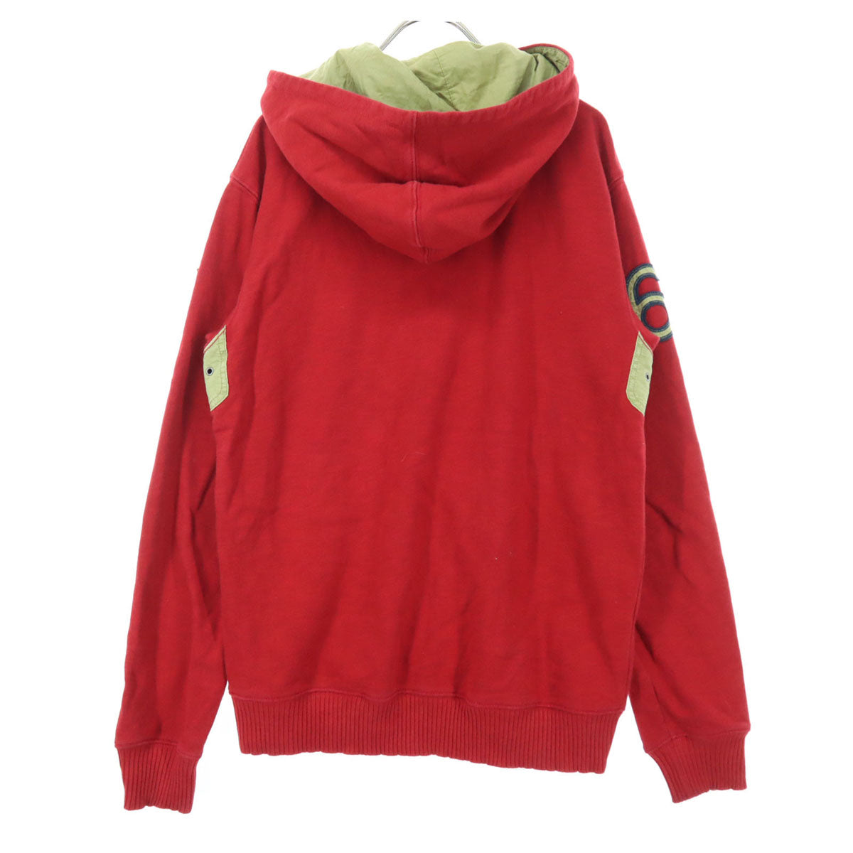 AVIREX アビレックス ワッペン 長袖 ジップパーカー L レッド メンズ