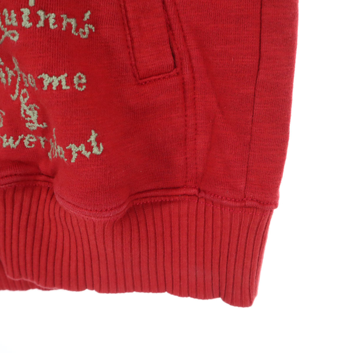 AVIREX アビレックス ワッペン 長袖 ジップパーカー L レッド メンズ