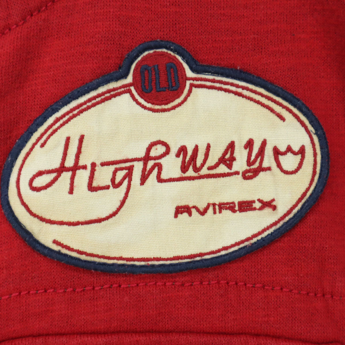 AVIREX アビレックス ワッペン 長袖 ジップパーカー L レッド メンズ