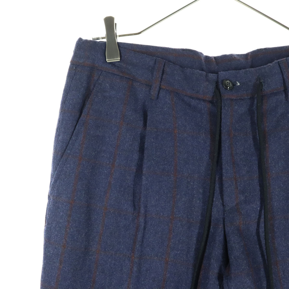 美品 VIGANO ヴィガーノ ストライプ柄 ウールパンツ 46 ネイビー メンズ