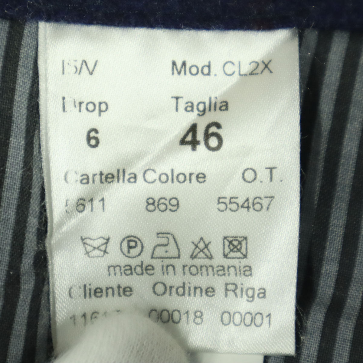 美品 VIGANO ヴィガーノ ストライプ柄 ウールパンツ 46 ネイビー メンズ