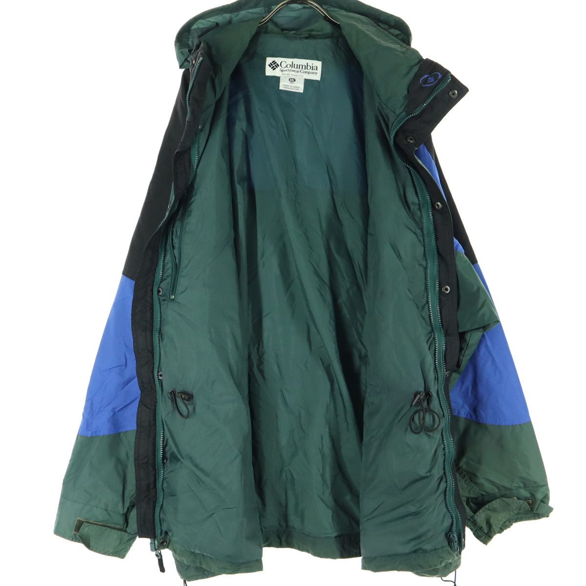 Columbia コロンビア 英字 長袖 マウンテンパーカー XXL グリーン アウトドア メンズ