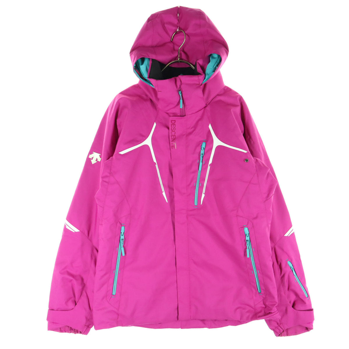 美品 DESCENTE デサント 英字 長袖 ダウンジャケット M ピンク レディース