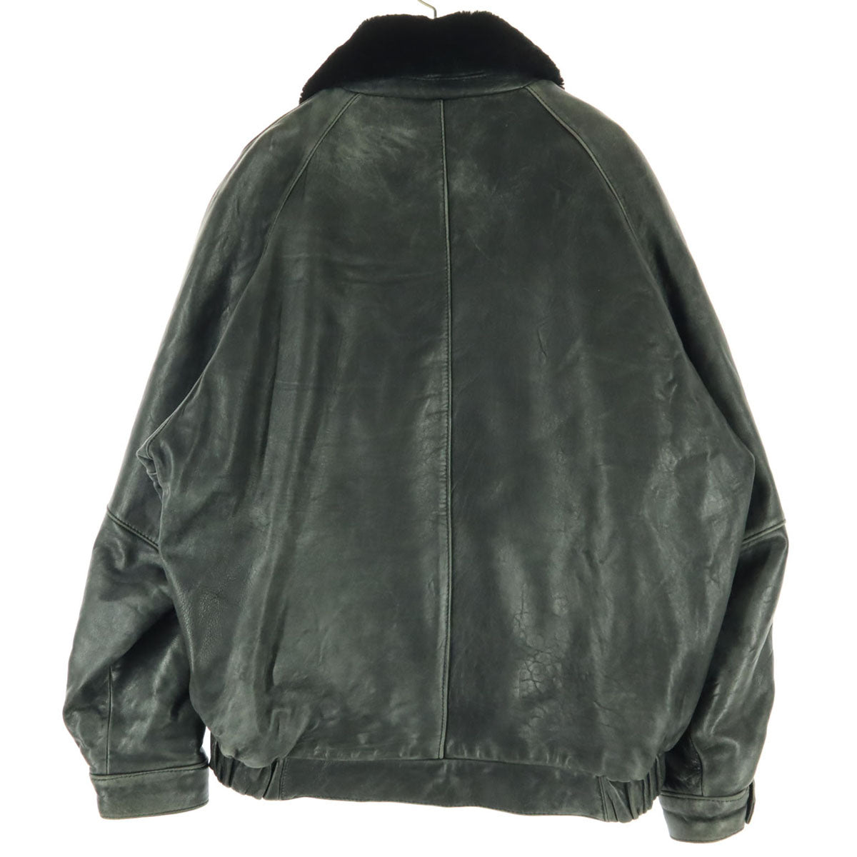 長袖 G-1タイプ レザージャケット L ブラック ライナー ファー取外し可能 羊革 メンズ