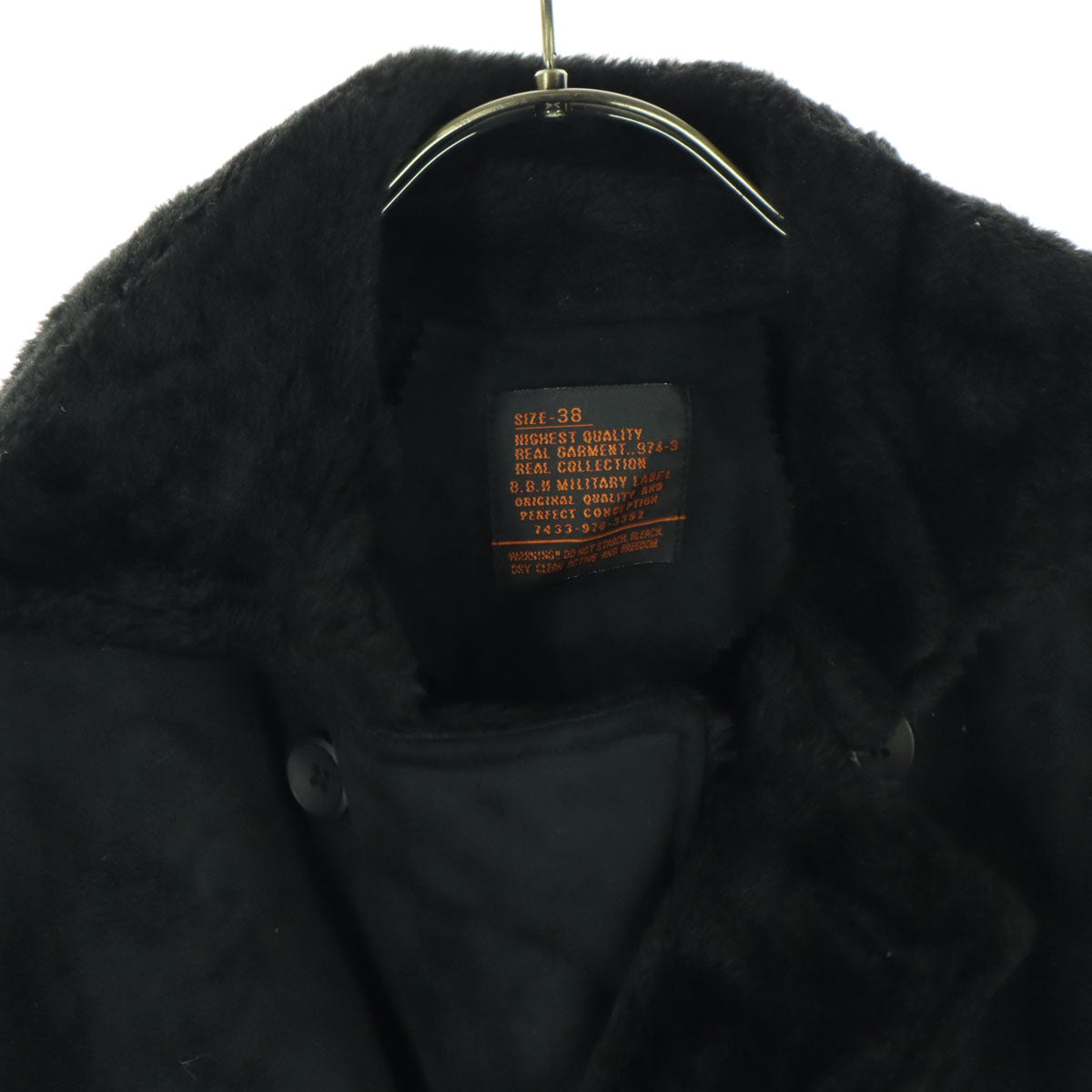 B.B.H.CLOTHING ビービーエイチクロッシング 裏ボア フェイク ムートンジャケット 38 ブラック メンズ