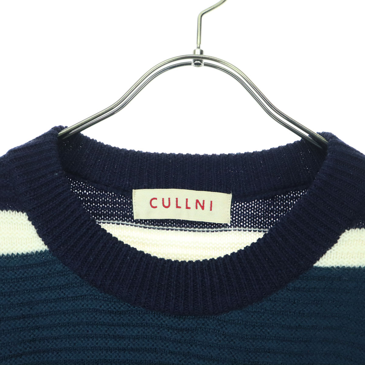 CULLNI クルニ 日本製 ボーダー柄 長袖 セーター 2 ネイビー レディース