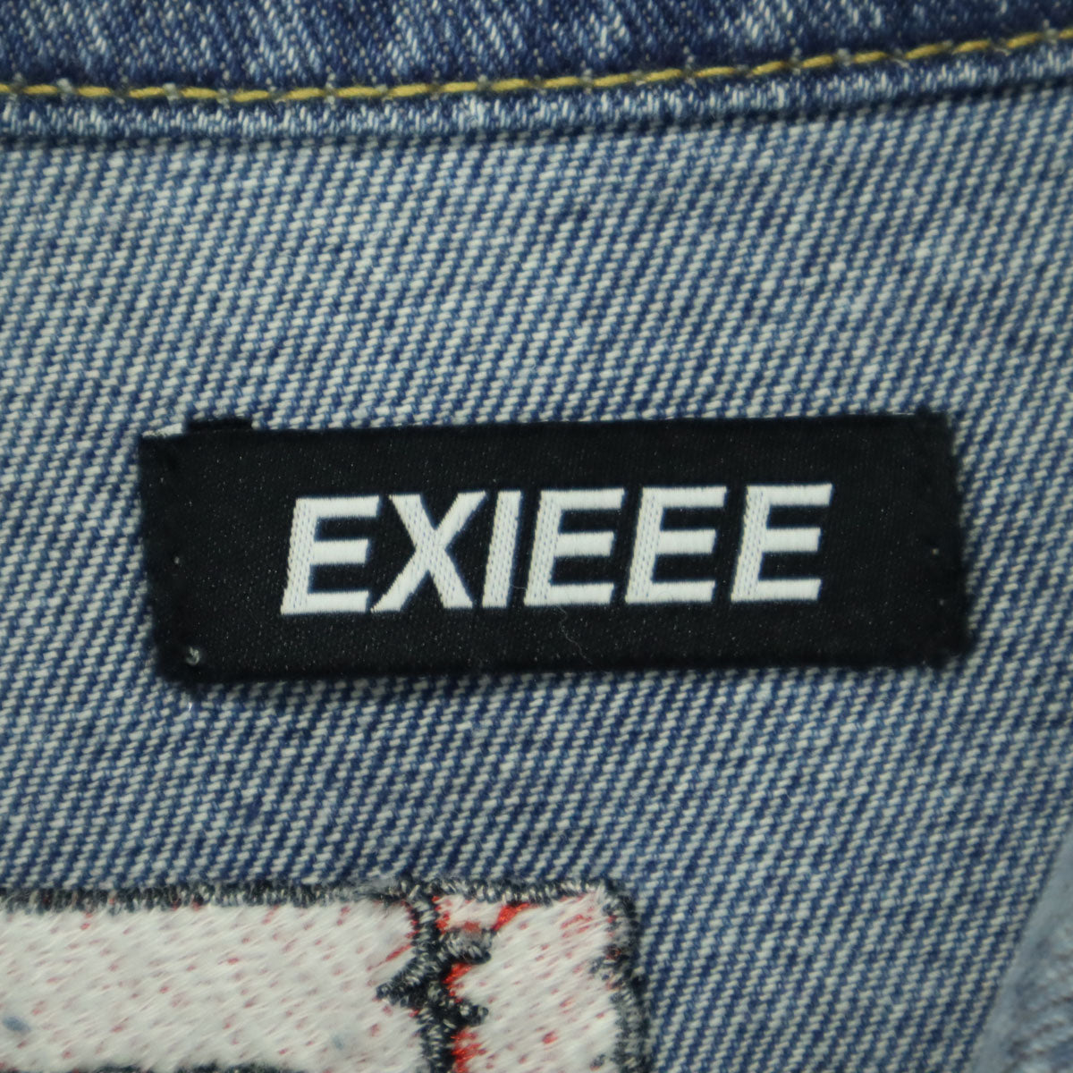 美品 ONE PIECE ワンピース EXIEEE イグジー コラボ キャラクターワッペン 長袖 デニムジャケット M ブルー系 メンズ