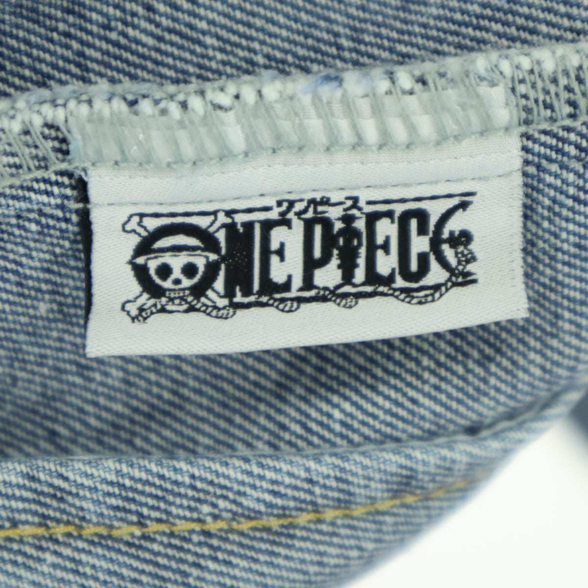 美品 ONE PIECE ワンピース EXIEEE イグジー コラボ キャラクターワッペン 長袖 デニムジャケット M ブルー系 メンズ