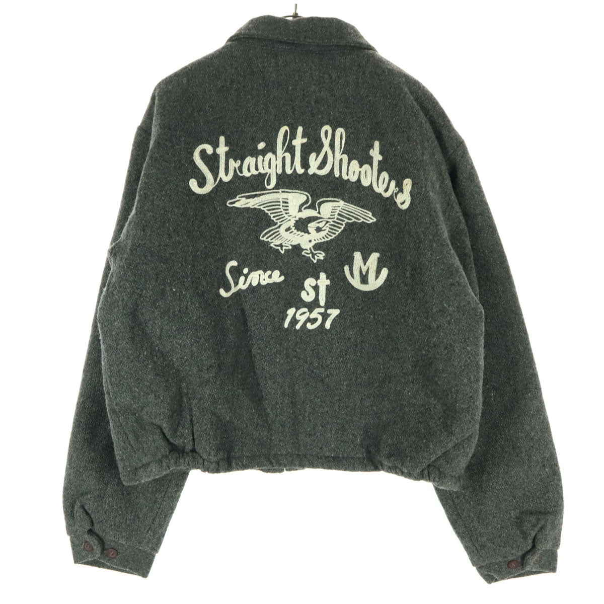 DOG HOUSE ドッグハウス 刺繍 チェーン刺繍 長袖 ジップジャケット M グレー メンズ