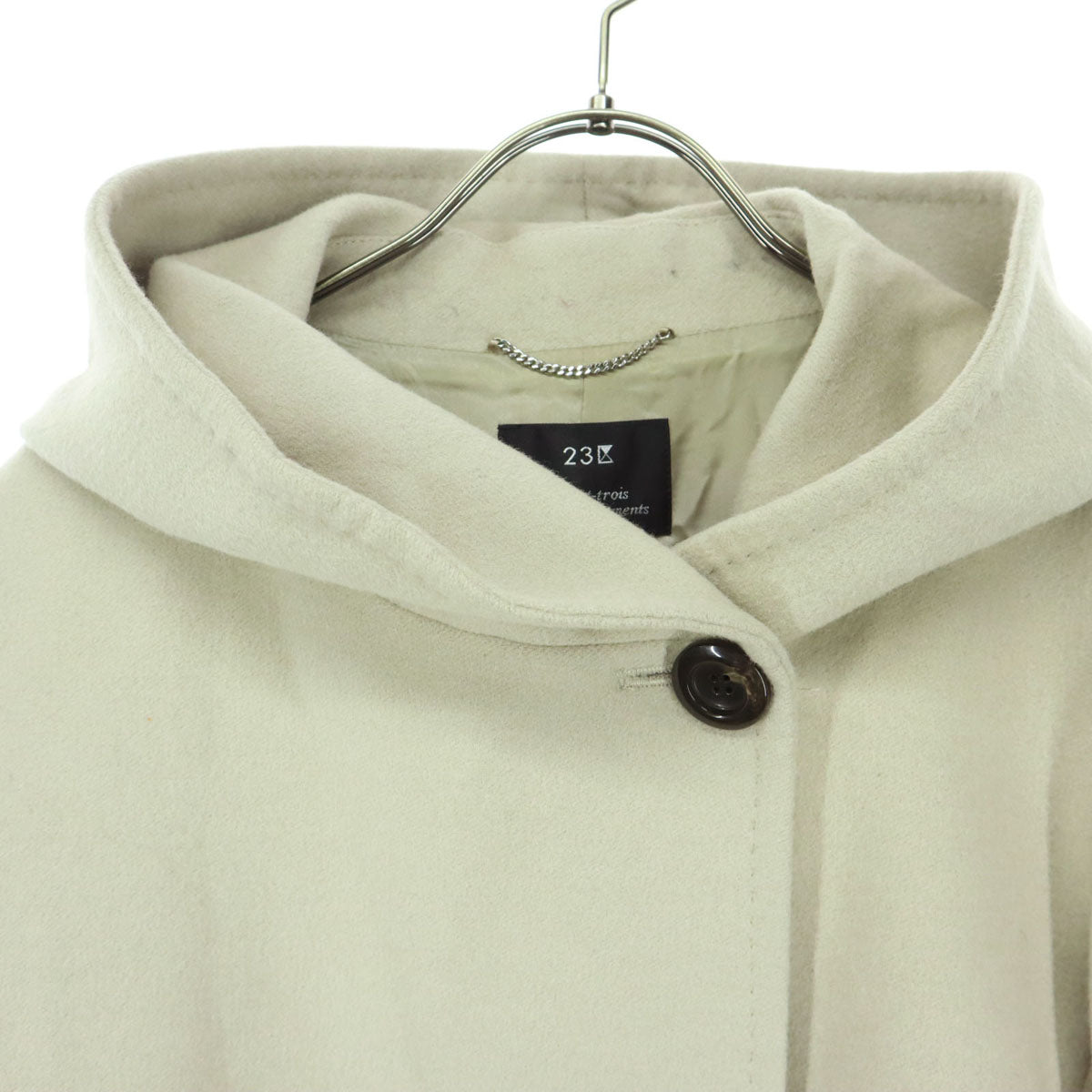 23ku 23区 長袖 ウールコート 40 ベージュ レディース