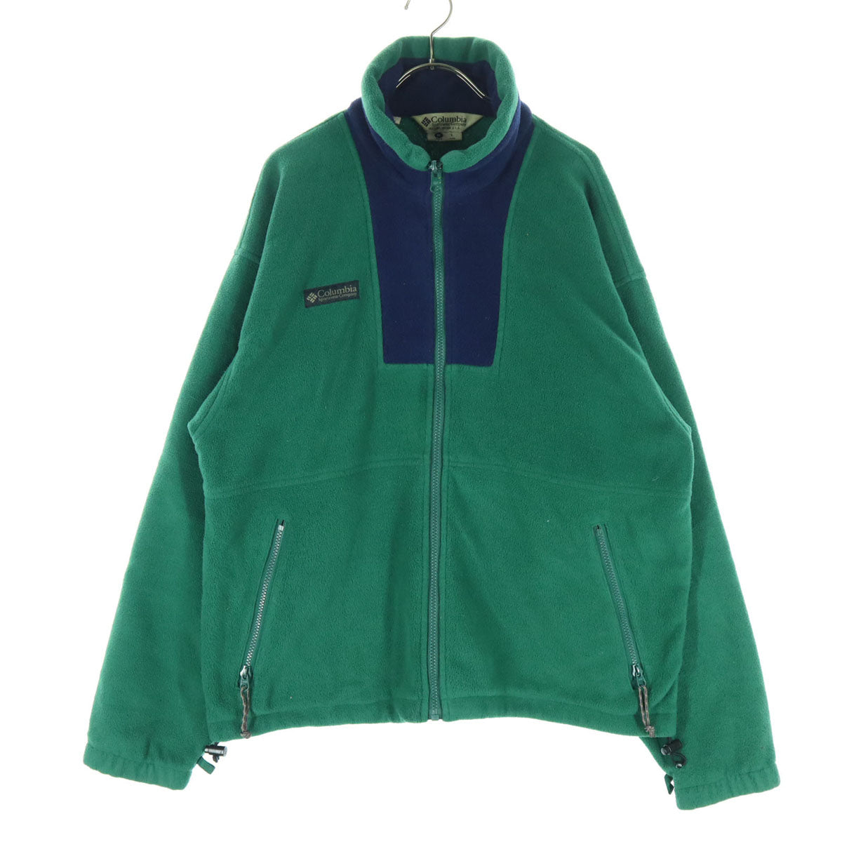 Columbia コロンビア 90s オールド 裏起毛 英字 長袖 フリースジャケット L グリーン メンズ